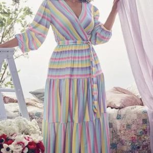 Eloquii Rainbow Tiered Maxi Dress